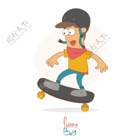 男孩玩滑板的背景
