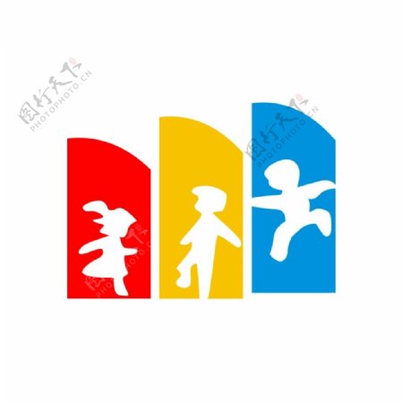 红黄蓝艺术幼儿园logo设计园徽标志标识