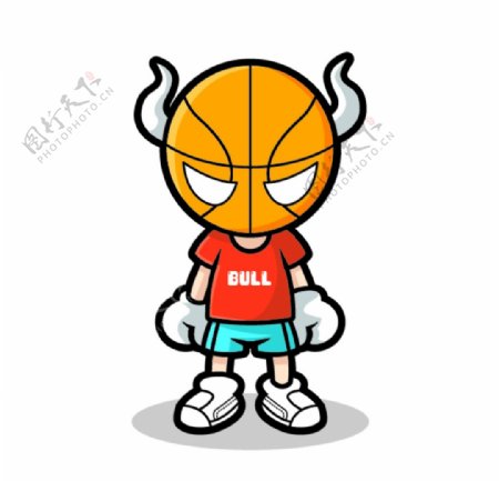 篮球怪兽篮球小人矢量插画