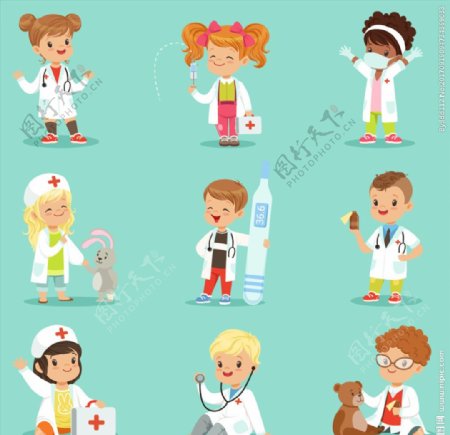 多款可爱卡通儿童医护人员
