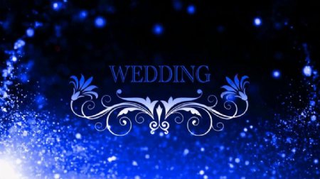 唯美蓝色光斑粒子婚礼背景素材