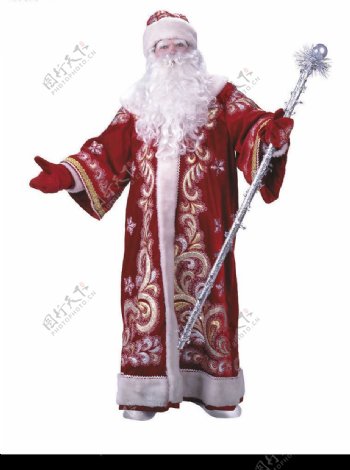 手拿水晶拐杖的圣诞老人