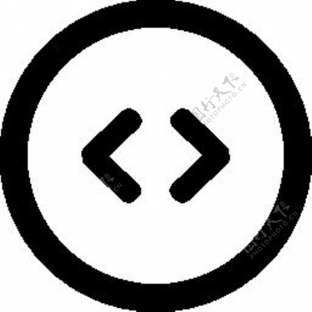黑白圆形常用标志图标集