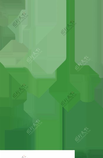 漂浮绿色竹叶png元素素材