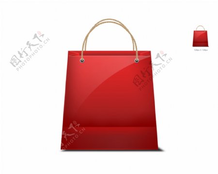 红色购物袋图标设计