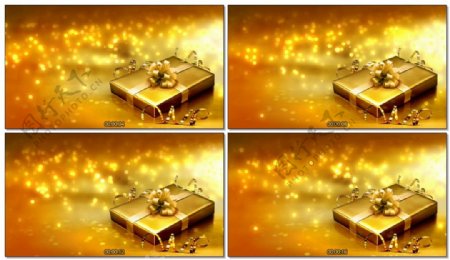 金色浪漫礼物盒视频背景
