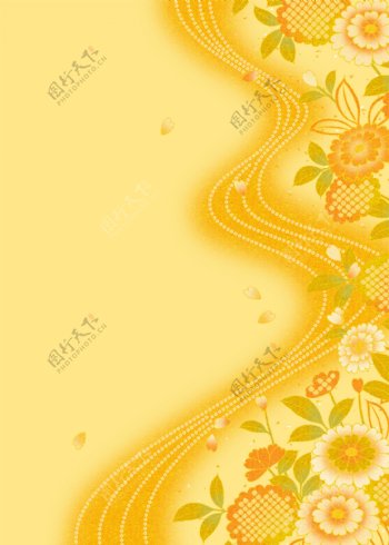 黄色樱花图案背景