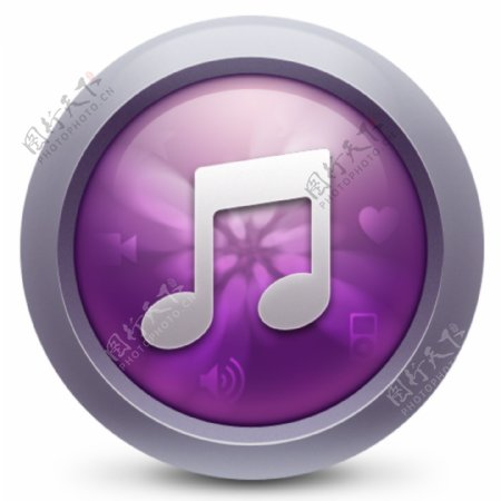 紫色立体金属icon图标设计