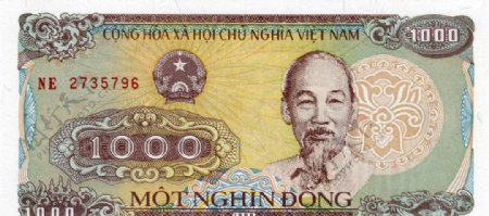 世界货币外国货币亚洲国家越南越南盾货币纸币真钞高清扫描图