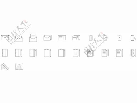 办公文件线稿图标sketch素材