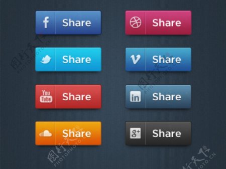 社会化媒体icon图标按钮设计