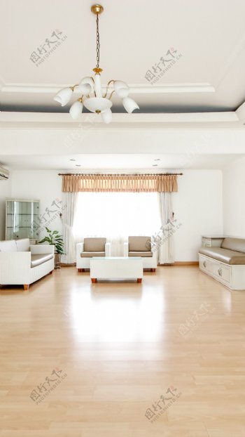 客厅装修白色系沙发H5背景素材