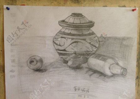 陶罐茶壶素描
