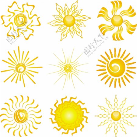 收集不同的太阳图标设计