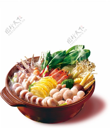 美味火锅砂锅丸子蔬菜零食金针菇