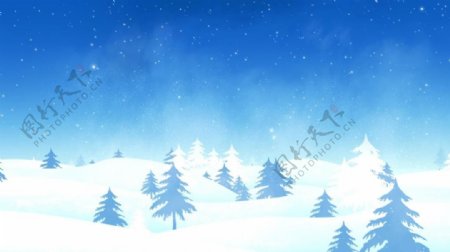 冬日雪地雪景视频素材