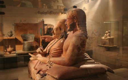 法国卢浮宫埃及古希腊雕塑双人