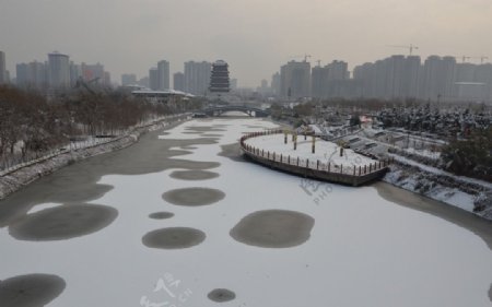 汉城湖冬景