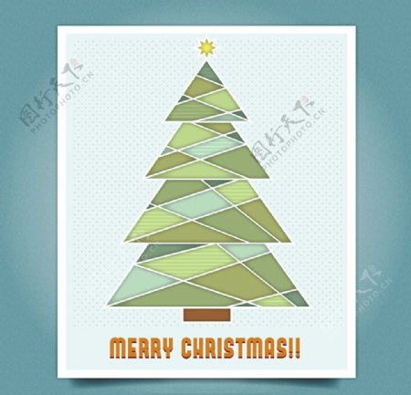 几何圣诞树卡片