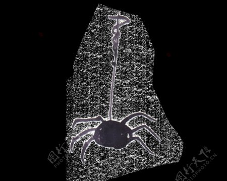 黑色水彩手绘蜘蛛透明素材