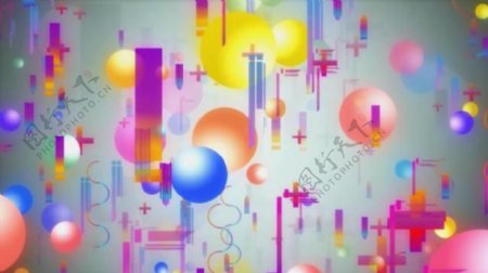 彩色彩带气球缩放变换动态视频素材