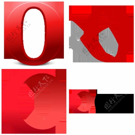 Opera标志免抠png透明图层素材