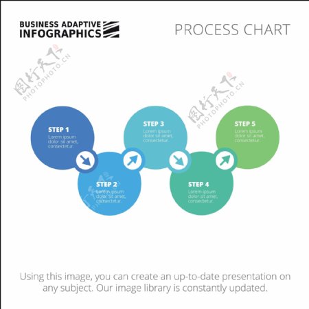 蓝色系列圆形PPT数据可视化美化素材