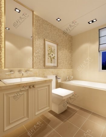 暖色欧式浴室简约效果图