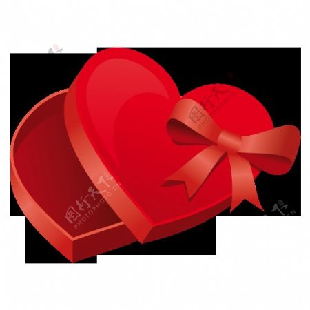 红色心形礼品盒素材图片