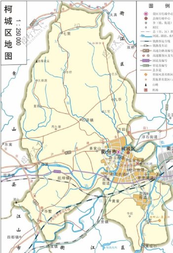 浙江衢州市柯城区标准地图32K
