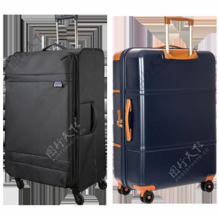 两个行李箱免抠png透明图层素材
