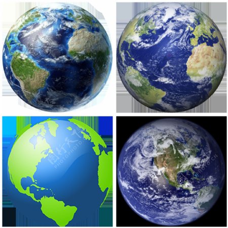蓝色圆形地球免抠png透明图层素材