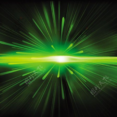 现代科技绿色放射光线矢量素材