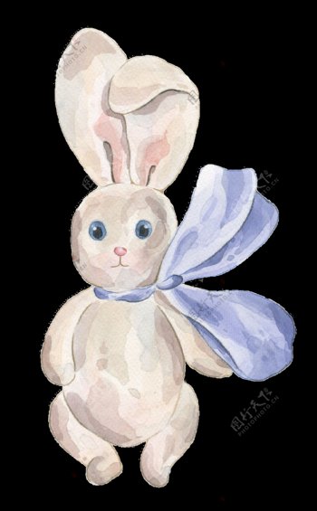 清新水彩画兔子装饰图案