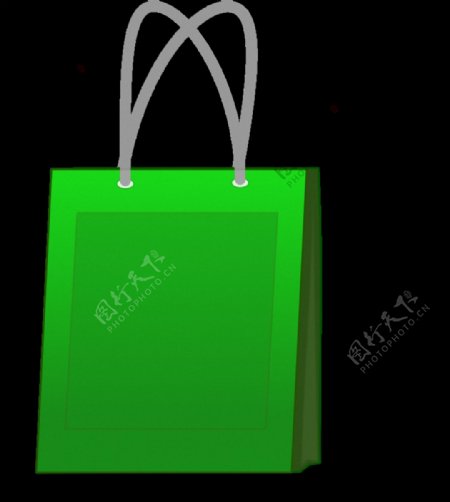 绿色纸质购物袋免抠png透明素材