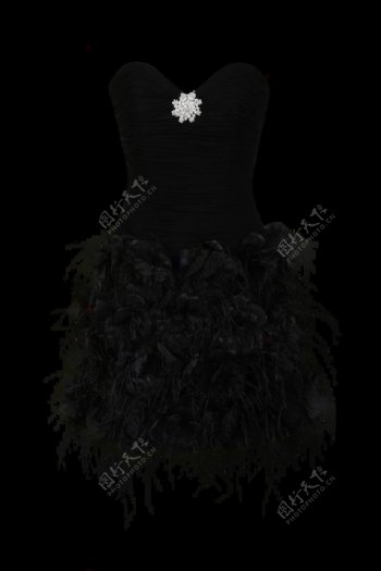黑色短连衣裙免抠png透明图层素材