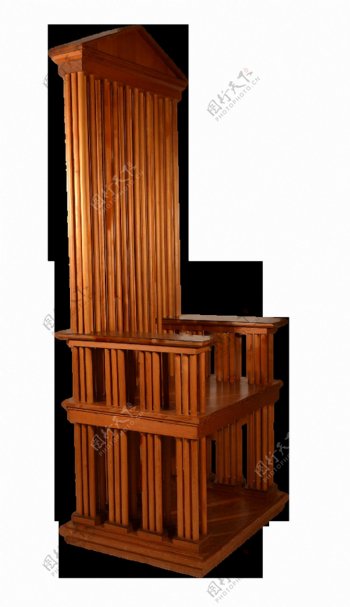 实木法庭椅子免抠png透明图层素材