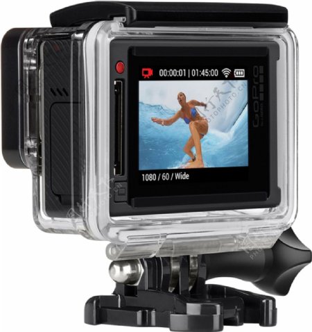黑色GoPro相机免抠png透明图层素材
