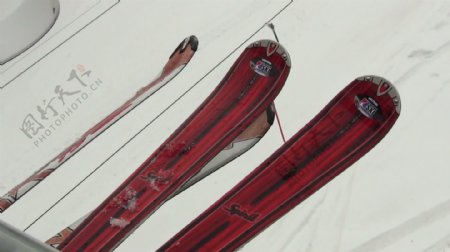 滑雪板上的滑雪板