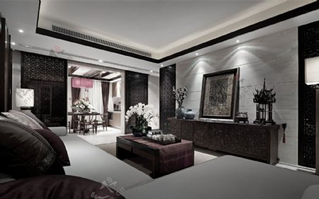 中式客厅沙发效果图