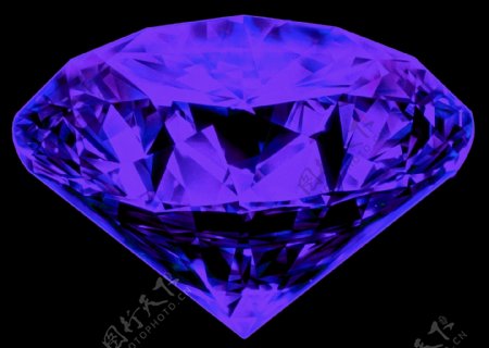 蓝紫色钻石免抠png透明图层素材