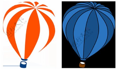 热气球卡通插画免抠png透明图层素材