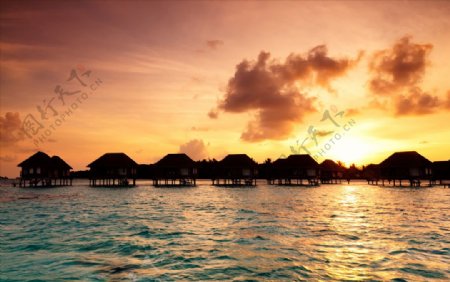 马尔代夫热带海自然风景