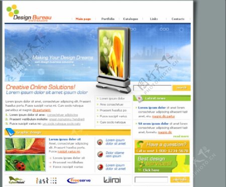 外国网站创意设计类网页模板