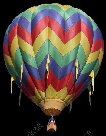 彩色花纹热气球png透明素材