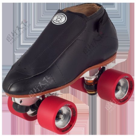 黑色红轮子溜冰鞋免抠png透明素材