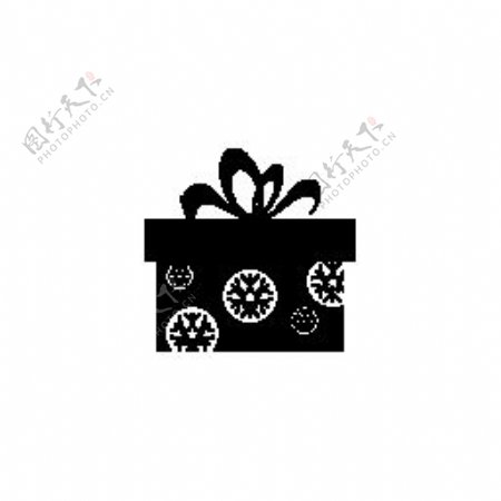 黑白扁平化礼物礼品图标集