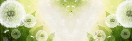 淡雅水彩绿叶子植物banner