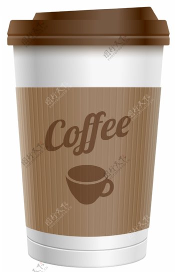 褐色纸杯咖啡免抠psd透明素材