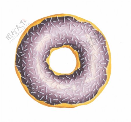 紫色甜甜圈卡通透明素材